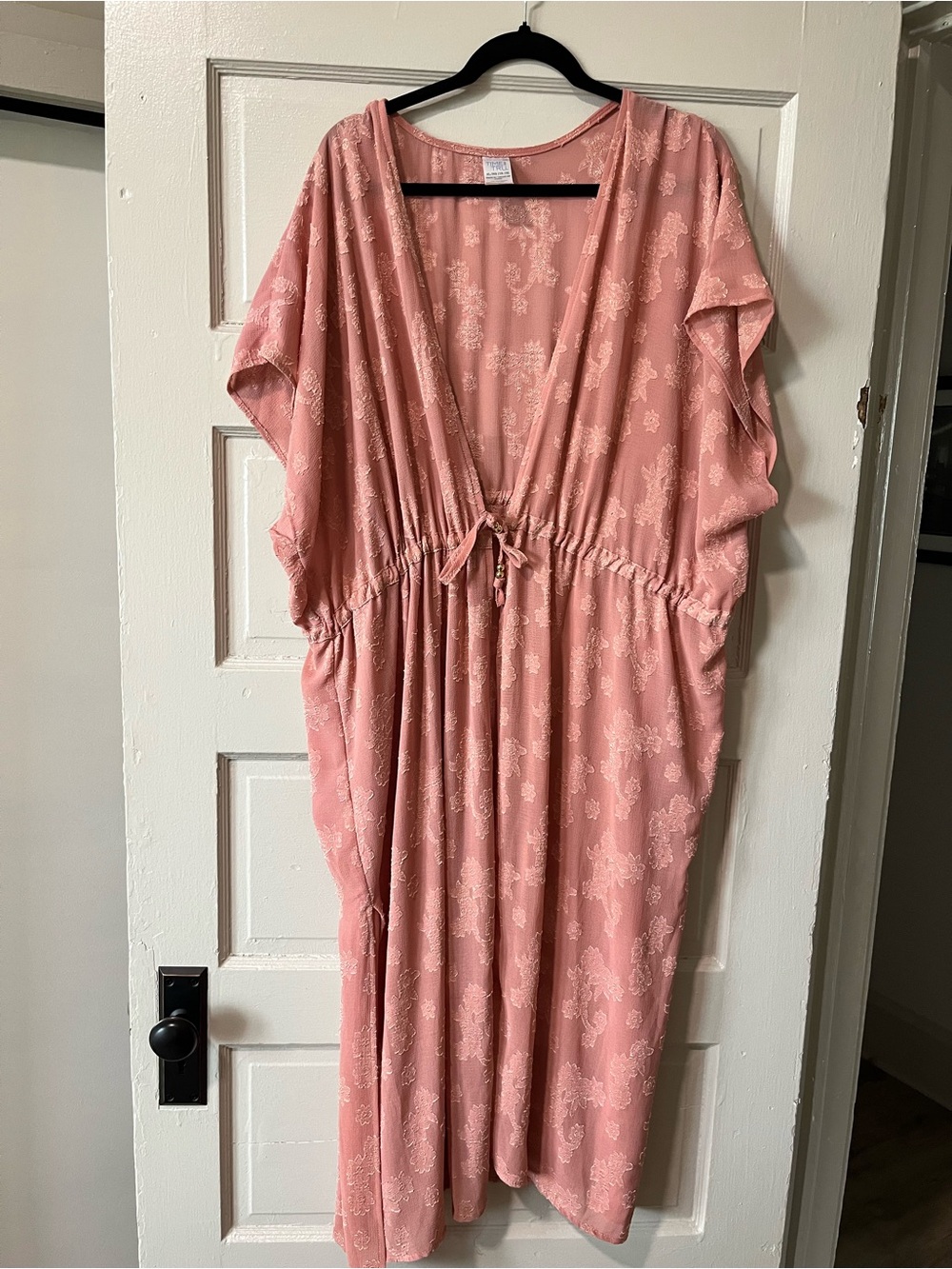 Time and Tru Dusty Pink Embroidered V-Neck Tunic